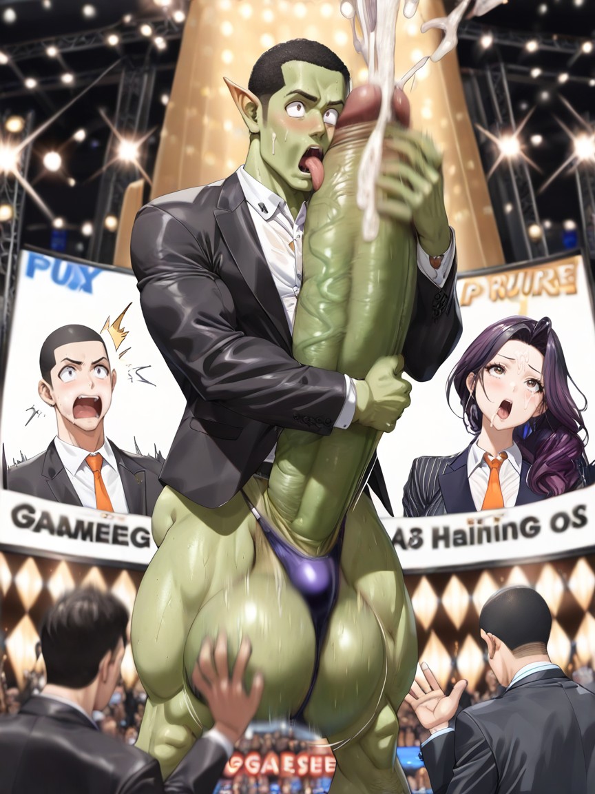Hyper Muscle, Gigantic Growing Cock, Handjob AI Gay Porn