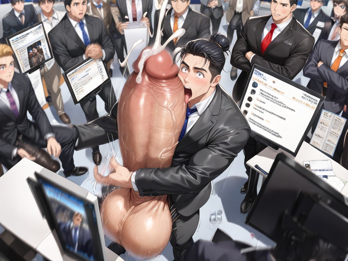 Hair Bun, Correct Anatomy, Movement Lines AI Gay Porn
