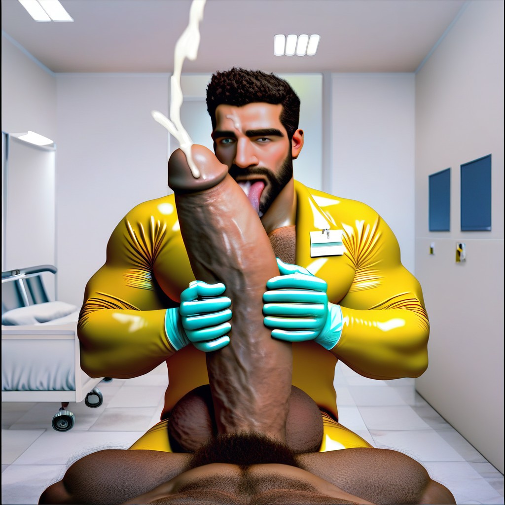 Photorealistic, Licking Cock, Cum Facial Porno gay IA