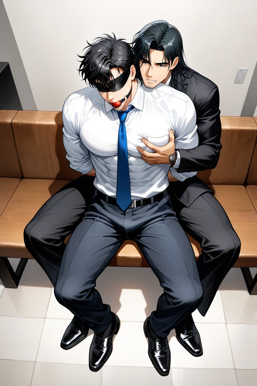 Gay, Black Hair, Style Hair Is Curtain AI Gay Porn