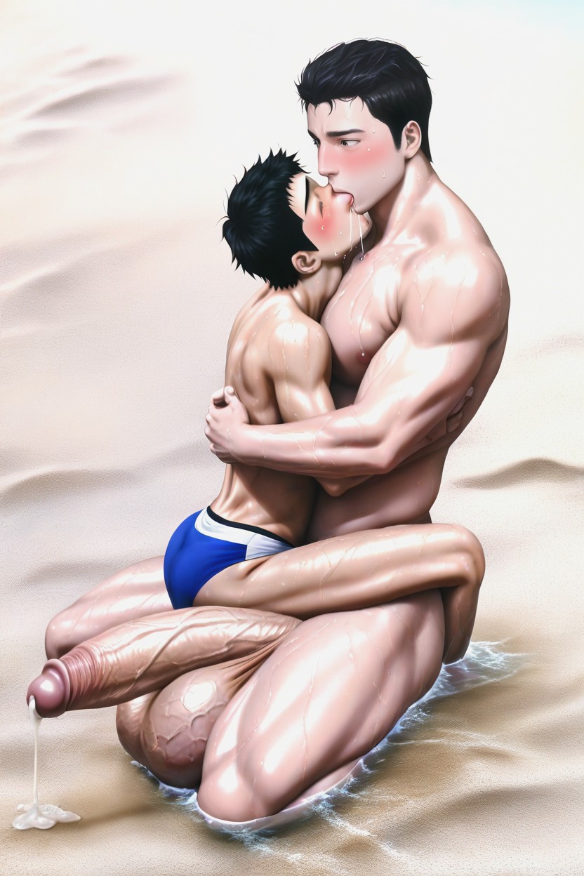 Correct Anatomy, All Male Body, Big Balls AI Gay Porn