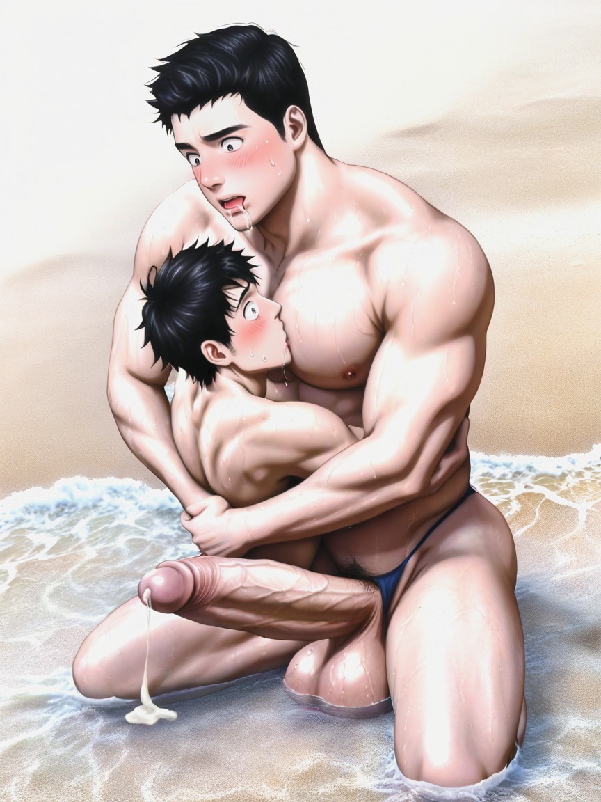 Fix Anatomy, Hugging, Sucking Tip Of Cock AI Gay Porn