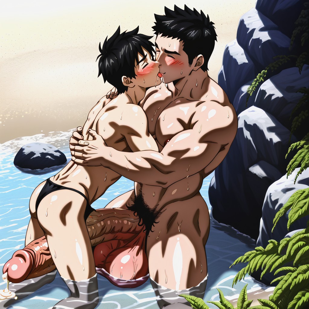 Fix Anatomy, Thong, All Characters Are Male Men AI Gay Porn