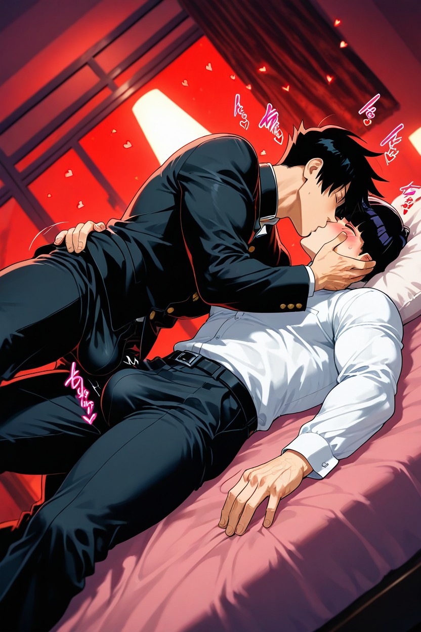 Floating Hearts, Clothed, Laying AI Gay Porn