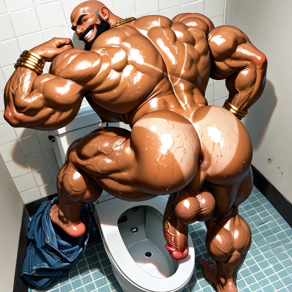 Shaved Body, Beautiful Eyes, Detailed Muscles AI Gay Porn