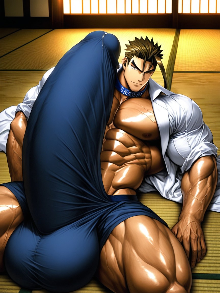 Keishin Kondou Yoshinori, Cock Fully Covered, Clean Lines AI Gay Porn