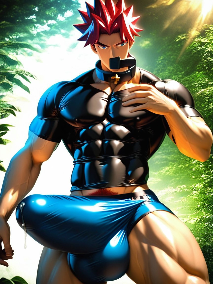 Big Cock Bulge, Giant Round Plump Balls Clearly Distinguishable Bulge, Lake AI Gay Porn