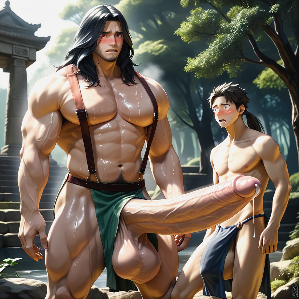 Hq, Hands Fondling Massive Balls, Male Angular Features AI Gay Porn