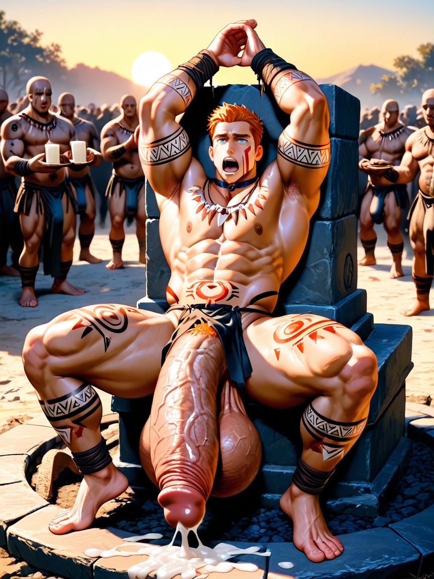 Tattoos, Fondling Balls, Clearly Seperate Distinct Bodies AI Gay Porn