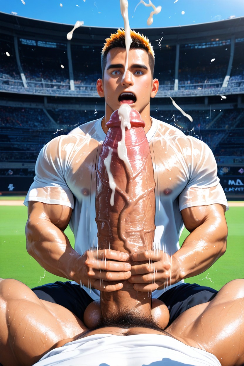 Cum Explosion, Medium Length, Hyper Excess Cum AI Gay Porn