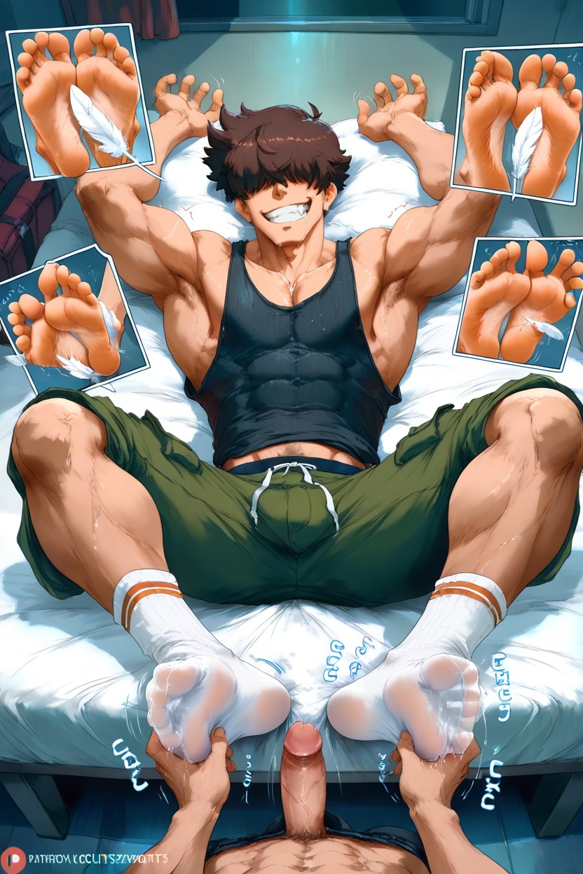 Tickling Musclular Nerds Feet, Tickling, Tickling Feet Focus AI Gay Porn