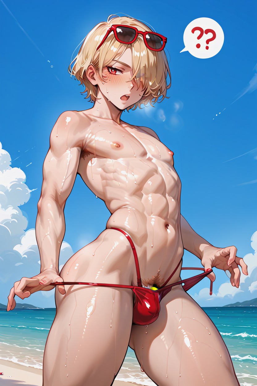 Blonde Pubic Hair, Snatched Waist, ショートヘア ゲイAIポルノ