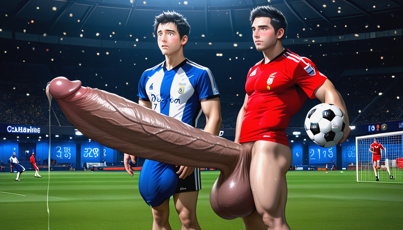 Gigantic Growing Cock, All Characters Are Male Men, Male Angular Features AI Gay Porn