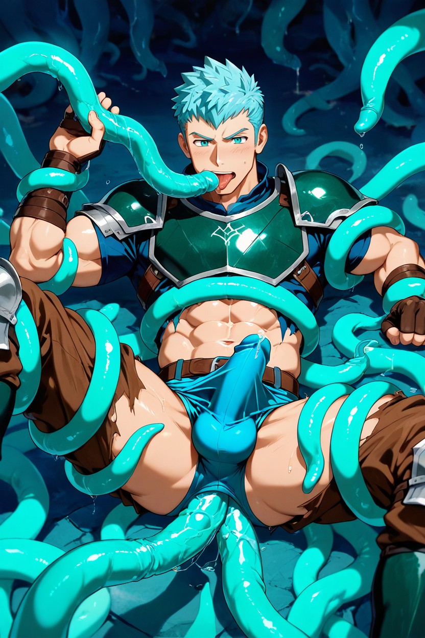 Hard Penis, Tongue, Tentacles Coiling Porno gay IA