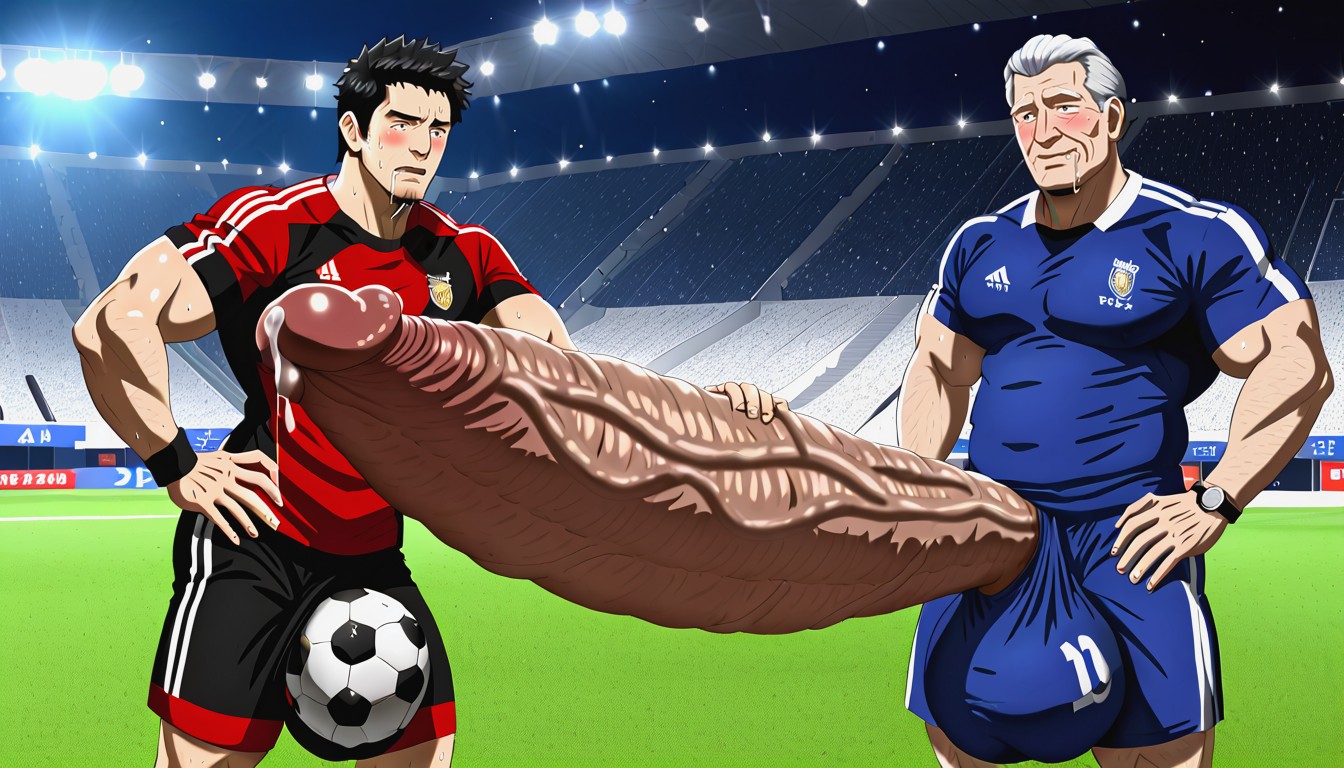 Crowded, Soccer Field, Men Looking Embarassed AI同性戀黃片
