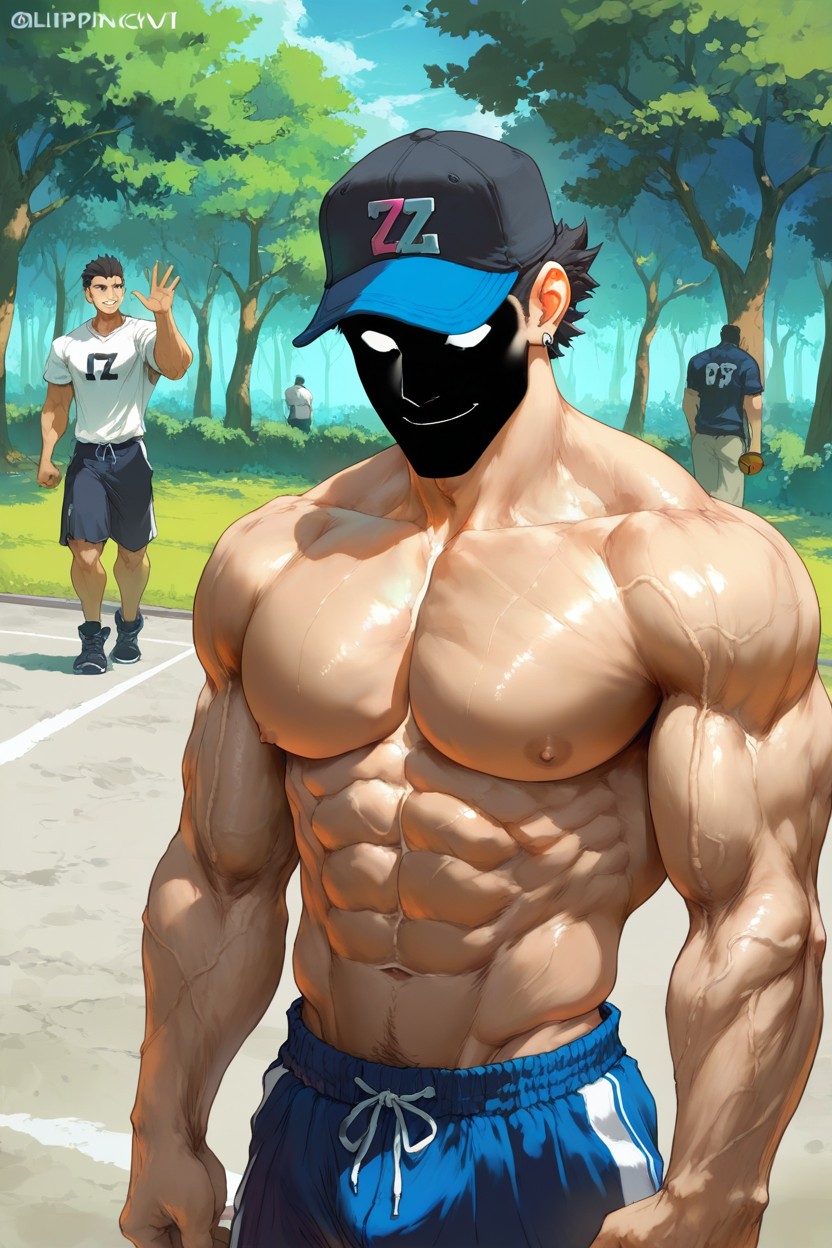 Prominent Nipples, Extremely Ripped, 黑色 AI同性戀黃片