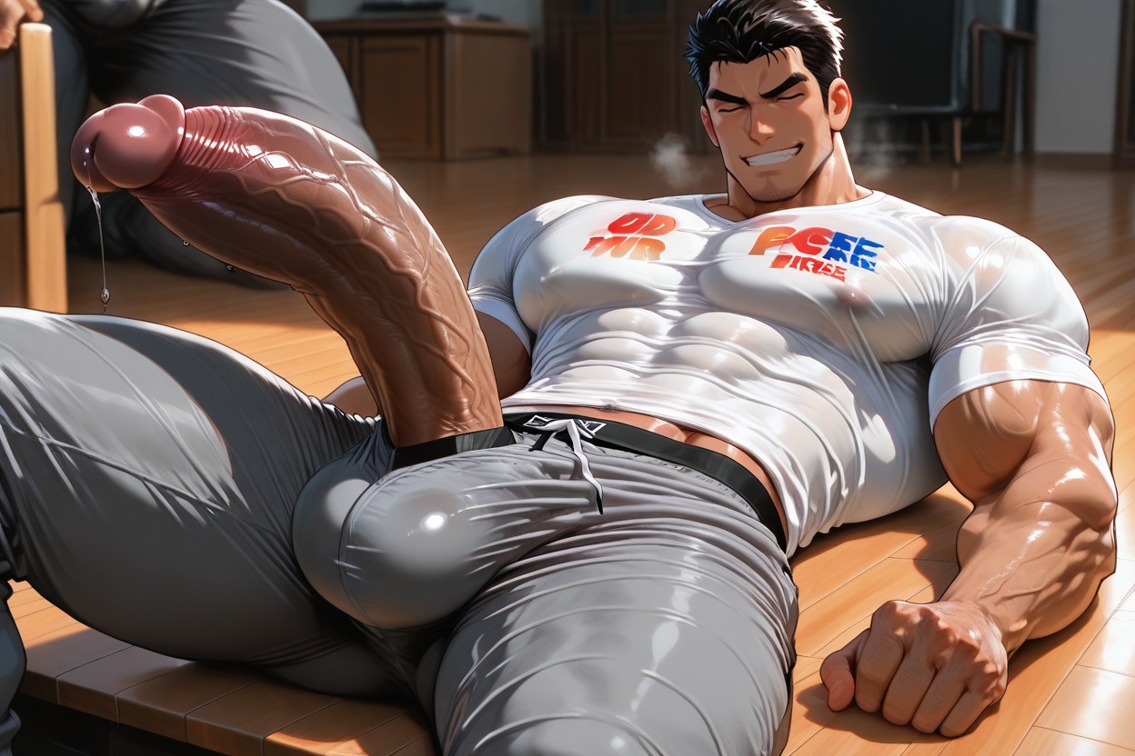 Prominent Visible Bulge And Thick Outline Pressing Clearly Through The Fabric, 18+, Penis Under Clothes AI同性戀黃片