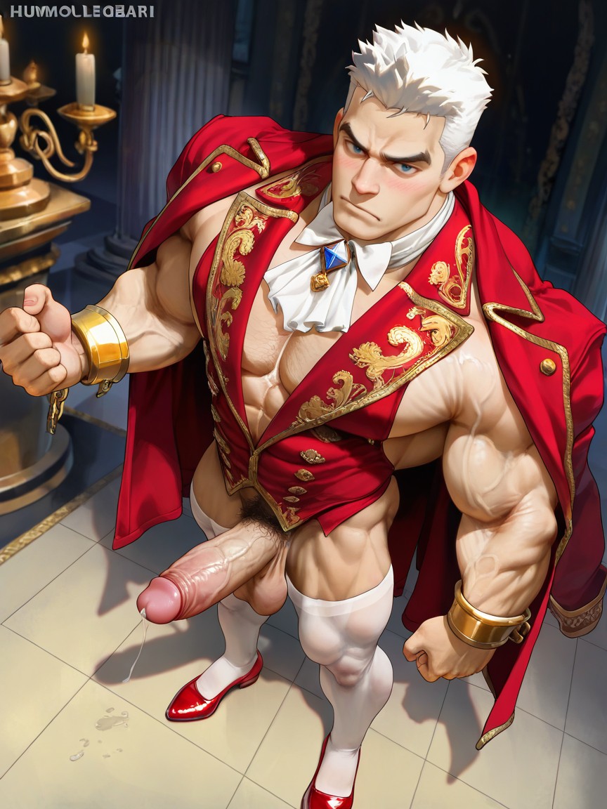 Muscular, Realistic, Hand Holding Penis AI Gay Porn