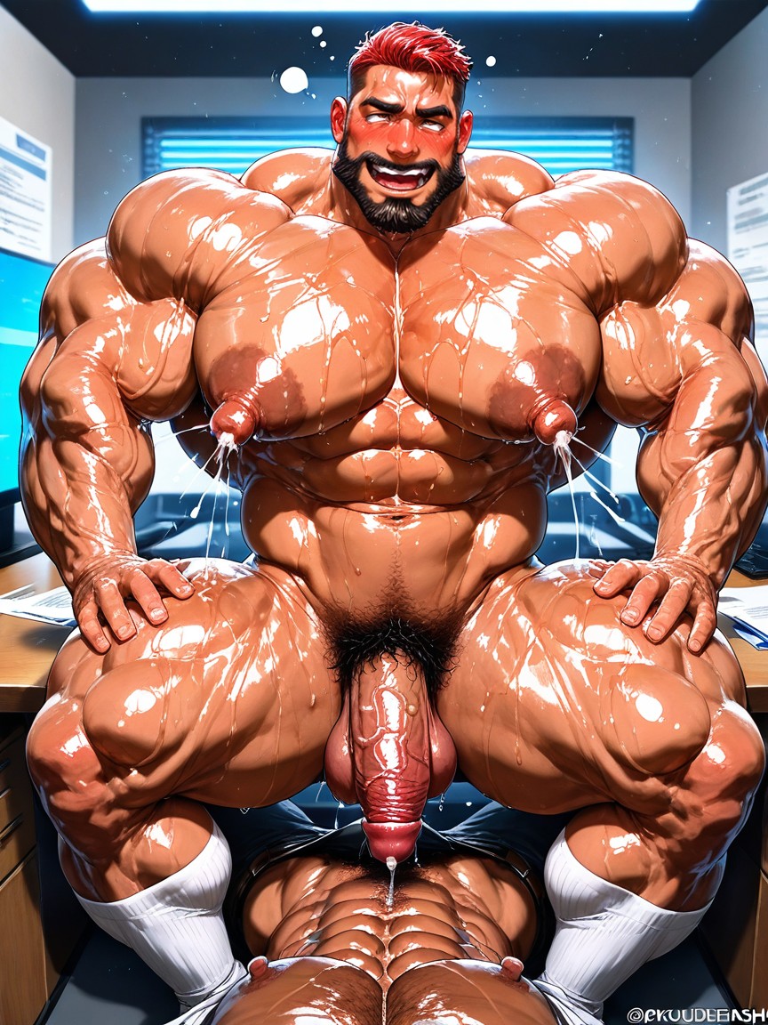 Masculine Beard Male Bottom, Muscles Surdimensionnés, Male Vagina Porno IA Gay