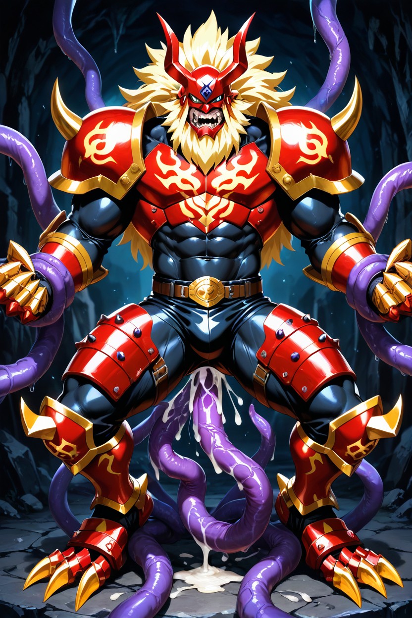 Well-proportioned Anatomy, Shoulder Armor, Agunimon From Digimon Frontier ゲイAIポルノ
