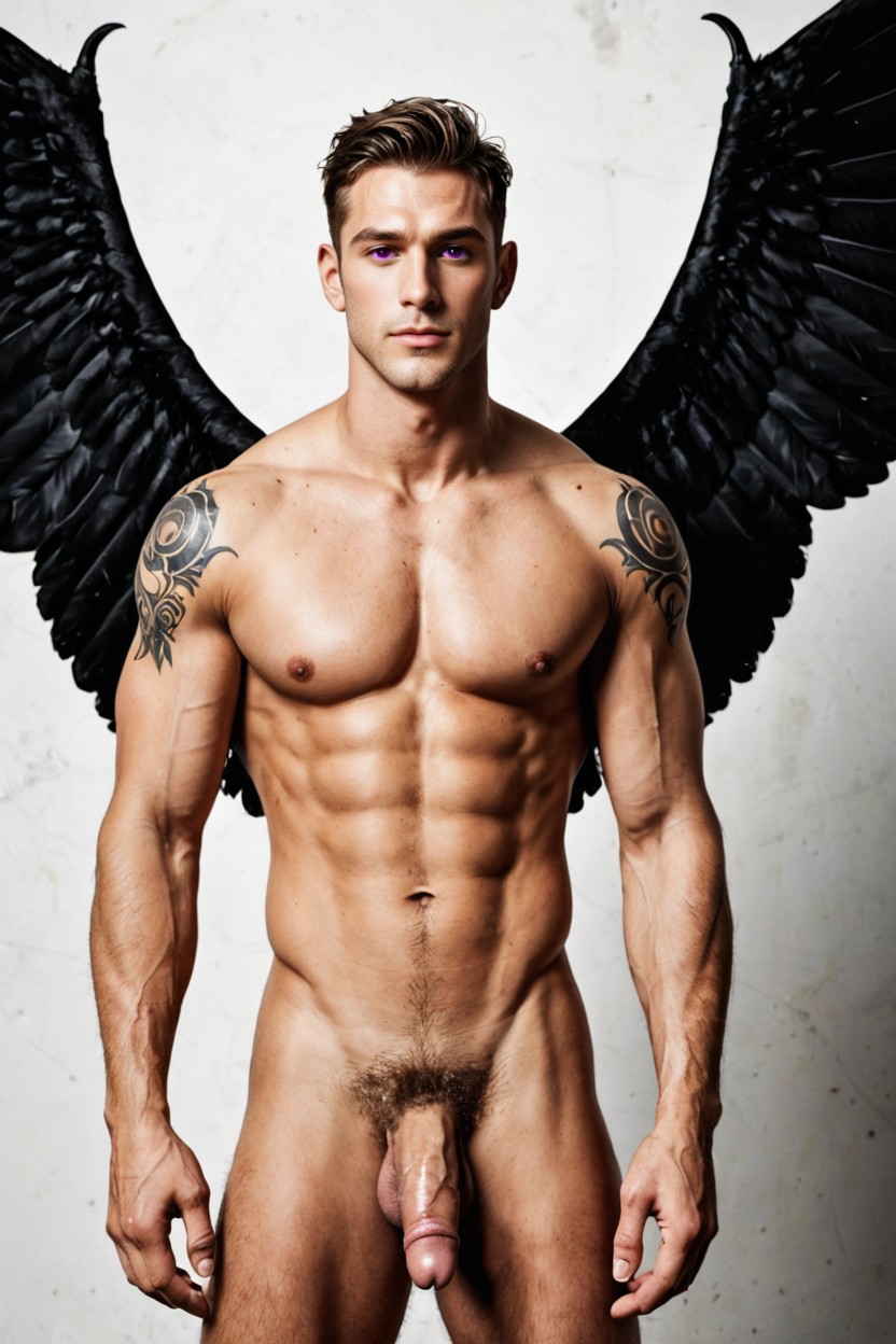 High Prominent Cheekbones, Violet Eyes With Strong Color Contrast, Long Proportioned Limbs AI同性戀黃片