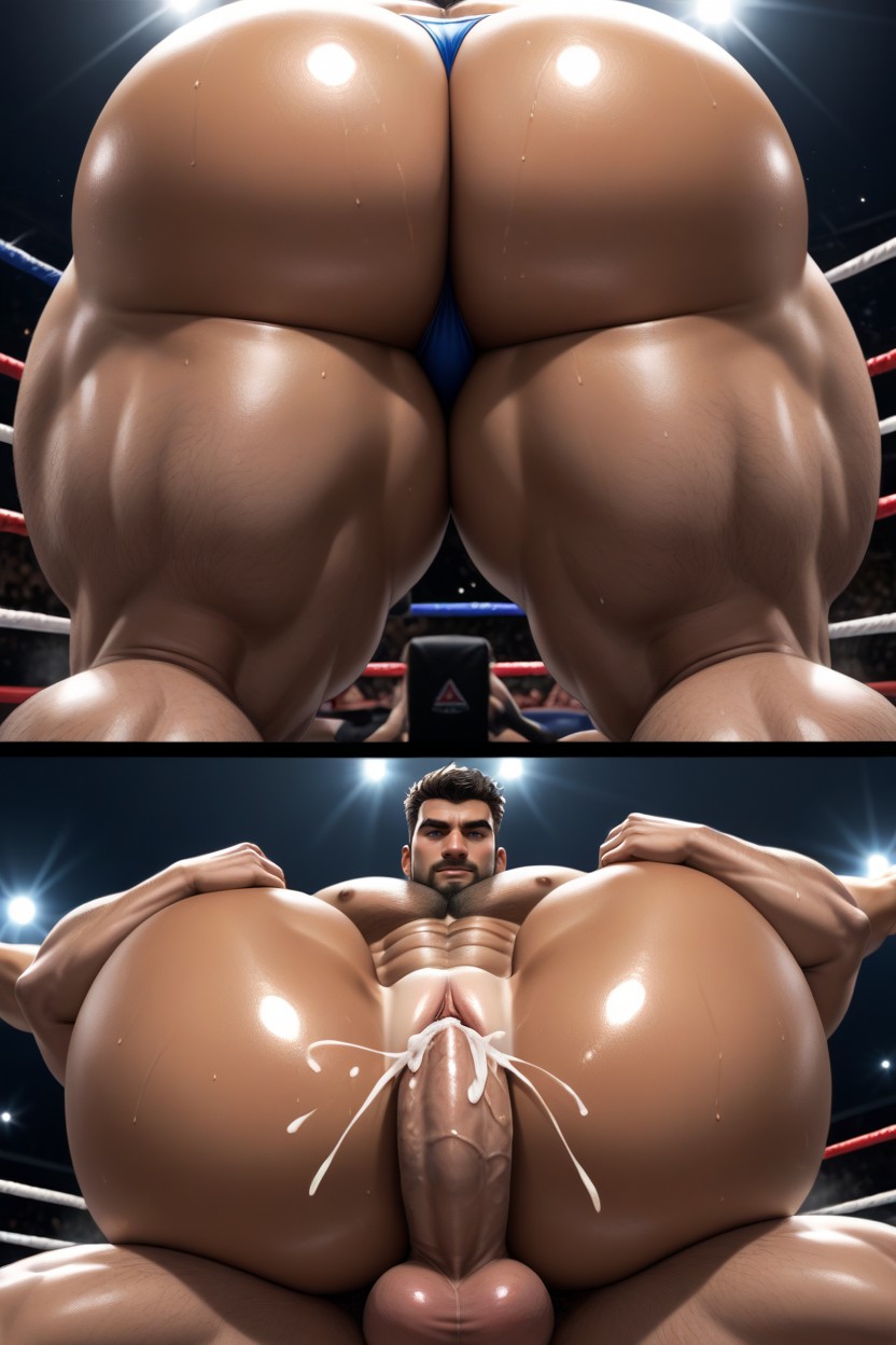 塗油的皮膚 , 多重视角, Wearing Pro Wrestling Attire AI同性戀黃片
