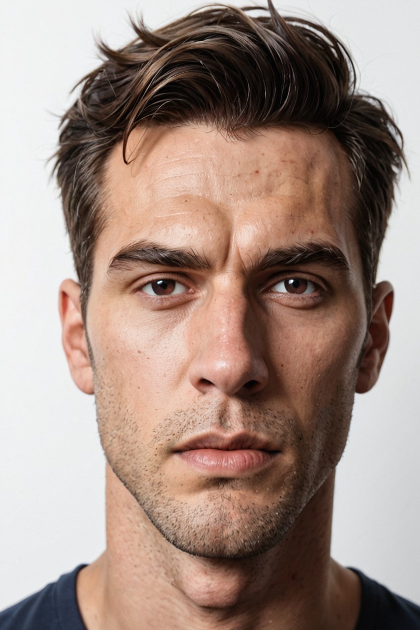 Natural Forehead Texture, 25+, Natural Facial Realism AI Gay Porn