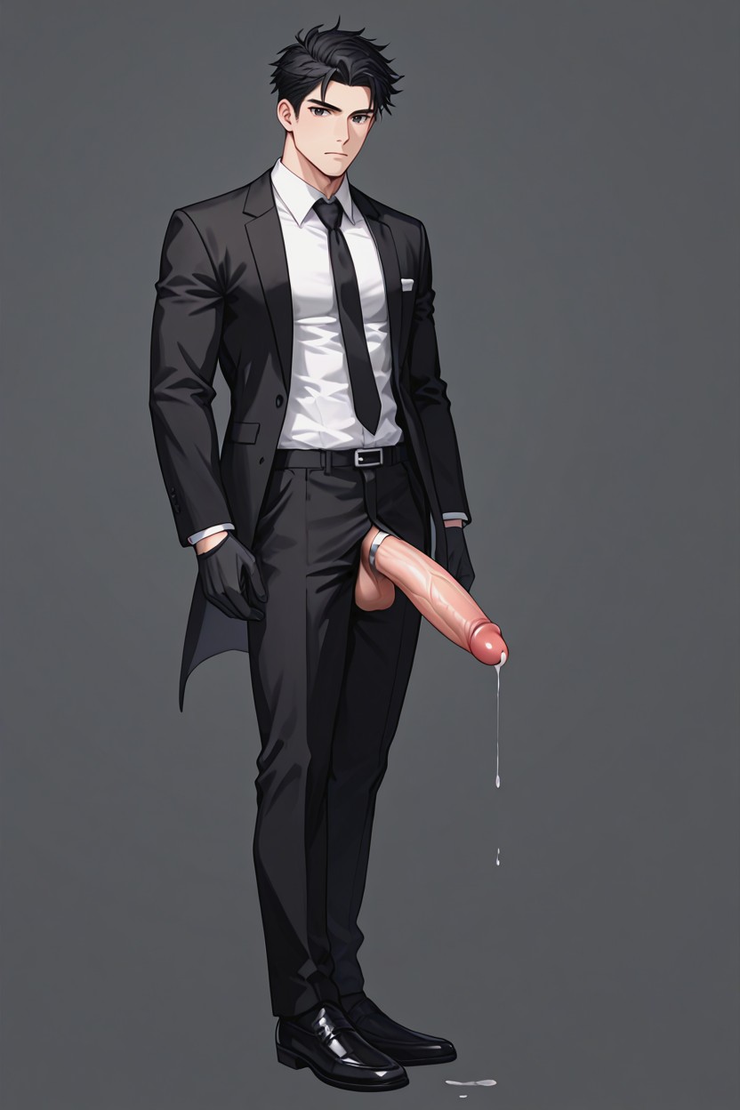 Black Formal Suit, Black Outfit, Black Necktie AI同性恋黄片