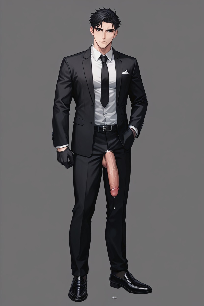 Black Clothes, Black Outfit, Solo Pornografia gay com IA