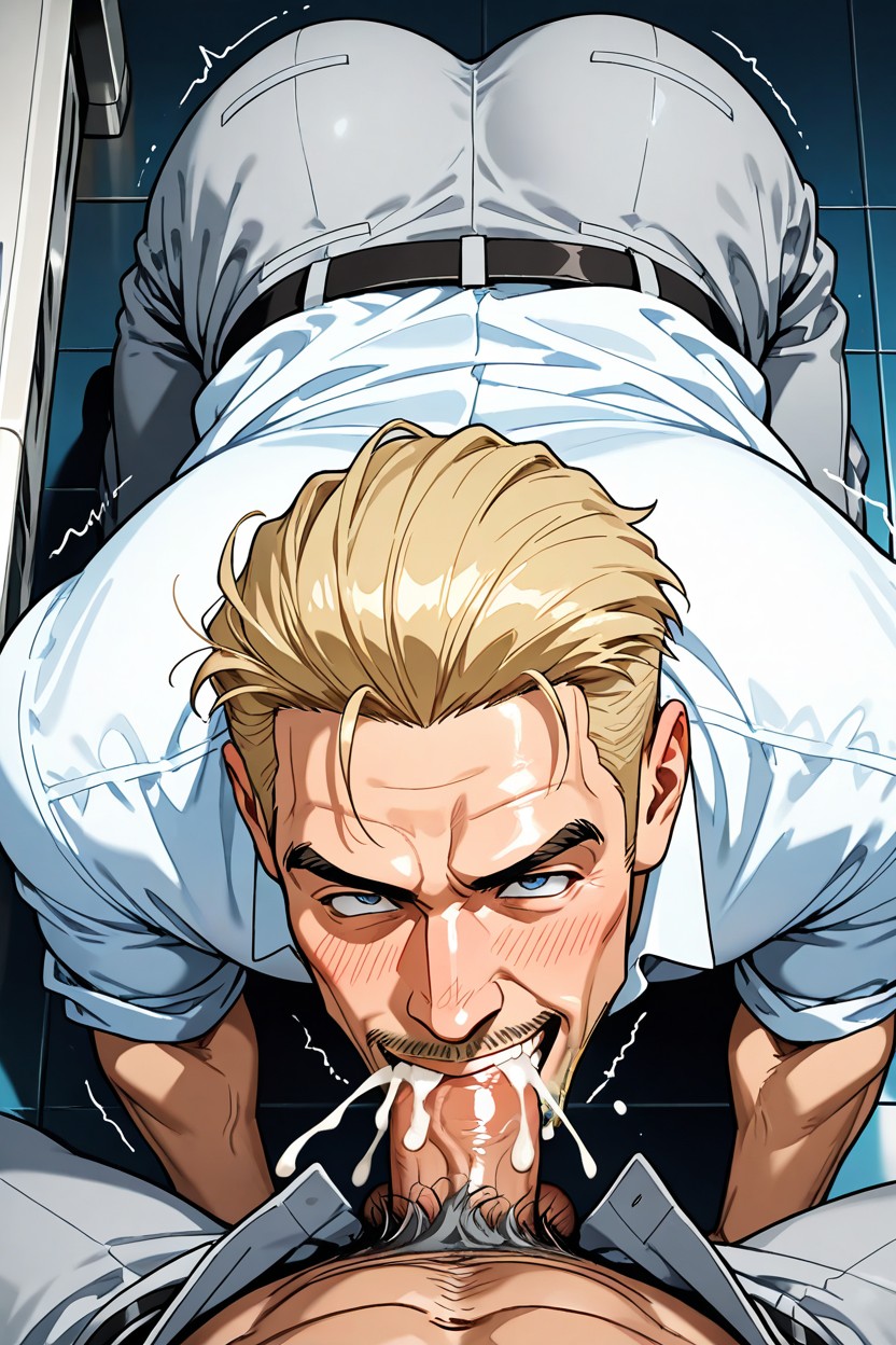 Cum In Mouth, Masculine Face, Showing Teeth AI同性戀黃片