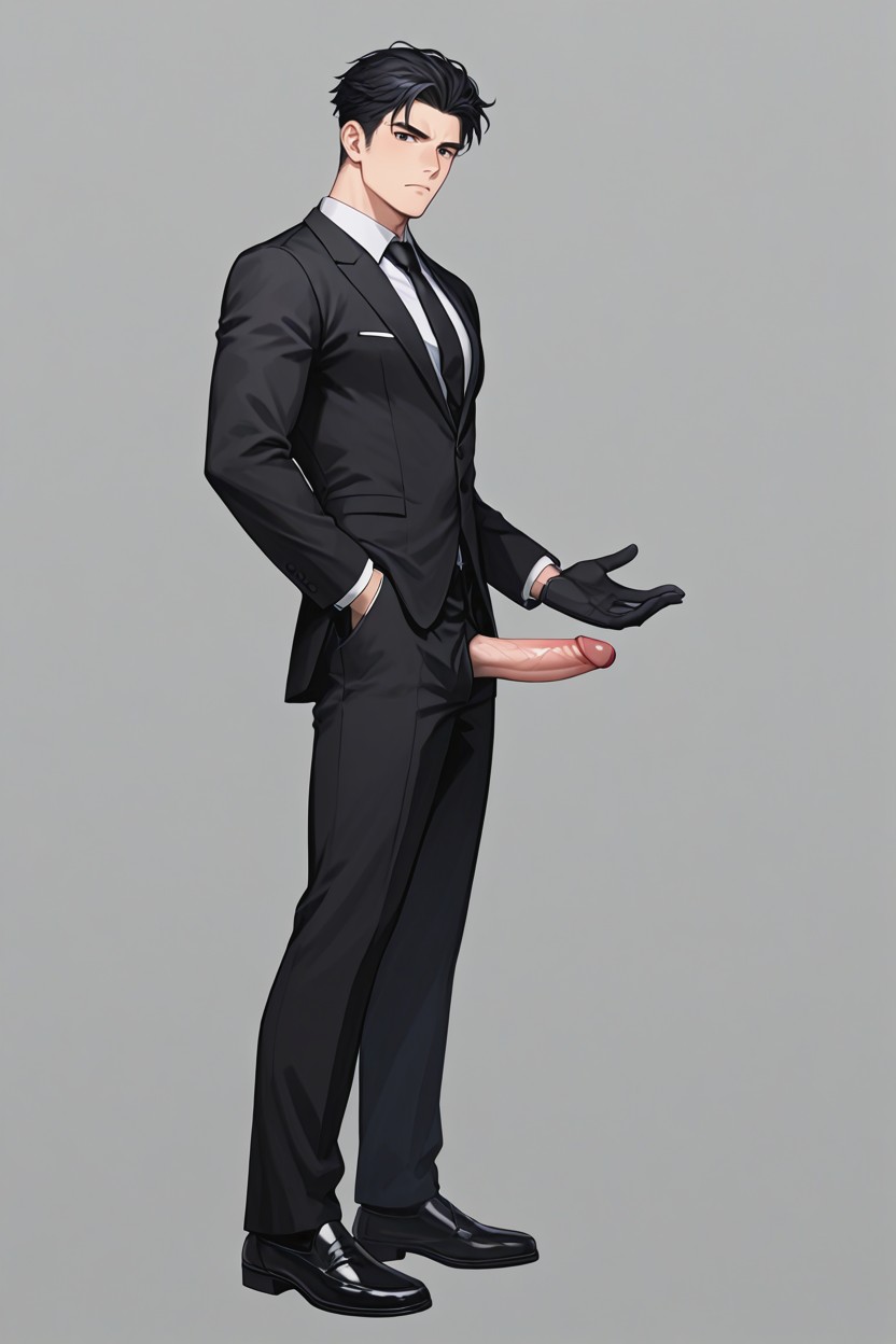 Looking At Viewer, Black Outfit, Full Body View AI同性戀黃片