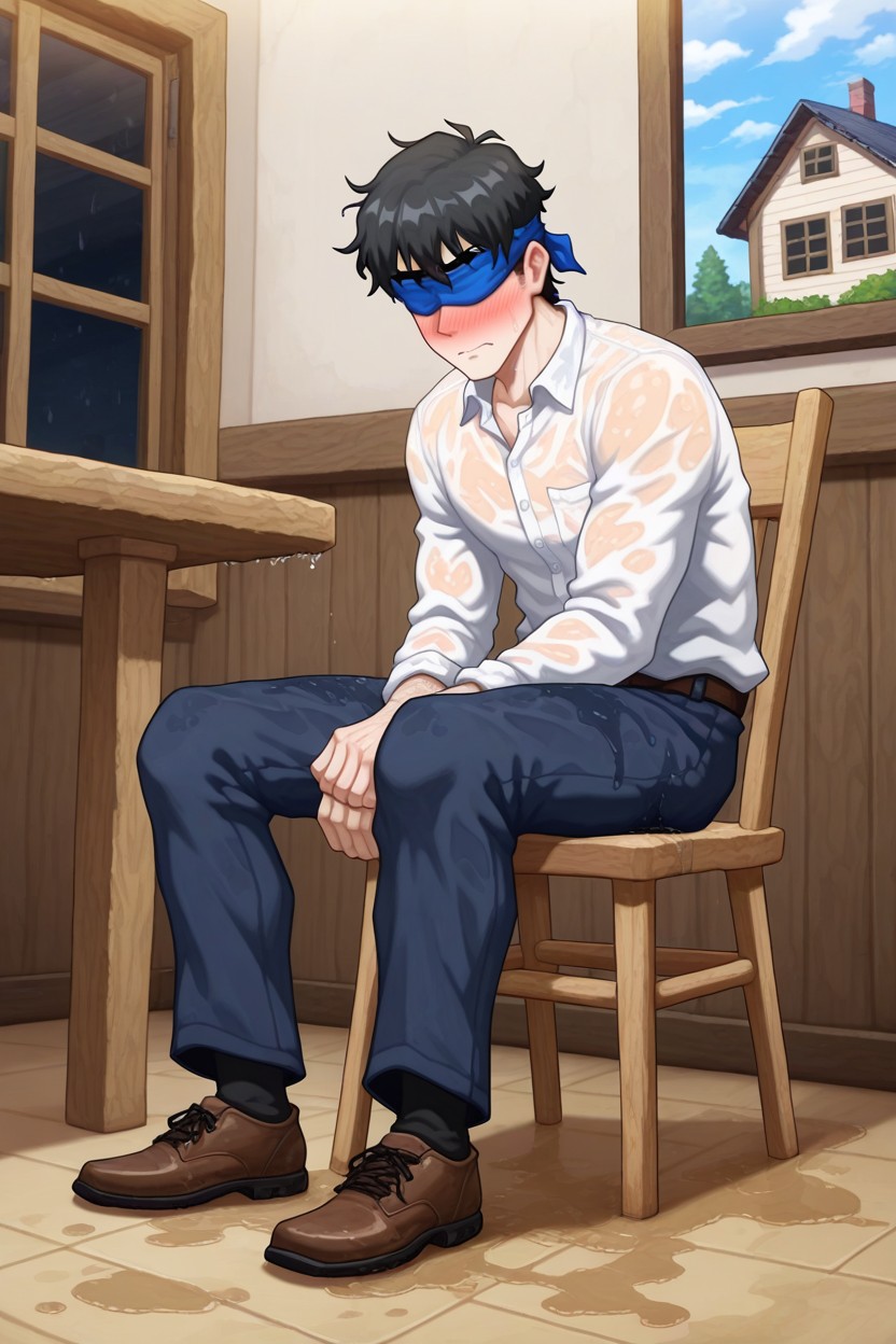 18+, Blindfolded, Wooden Table AI同性戀黃片