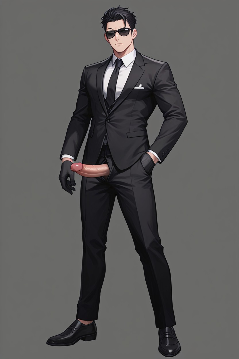 Hot Anime Man, Penis Showing Through Pants Fly, Looking At Viewer AI同性戀黃片