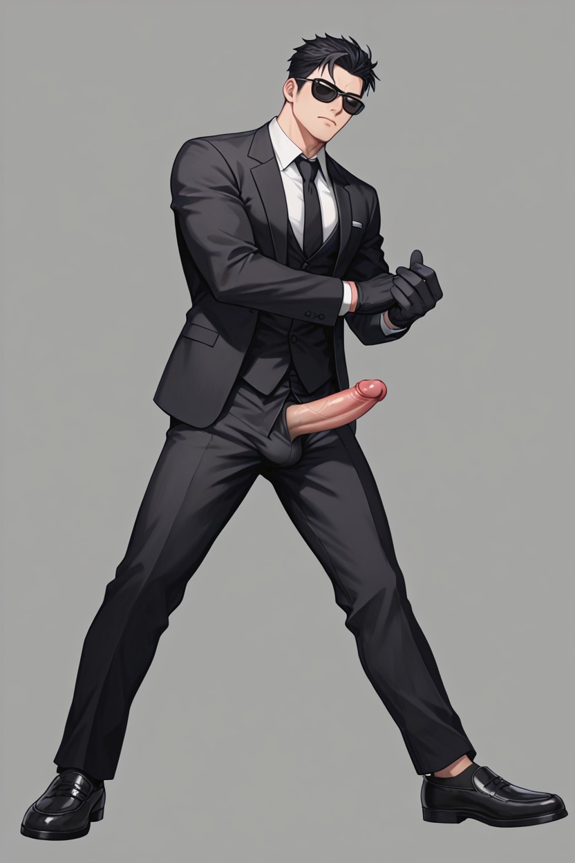 Black Hair, Erect Penis, Light Skin ゲイAIポルノ