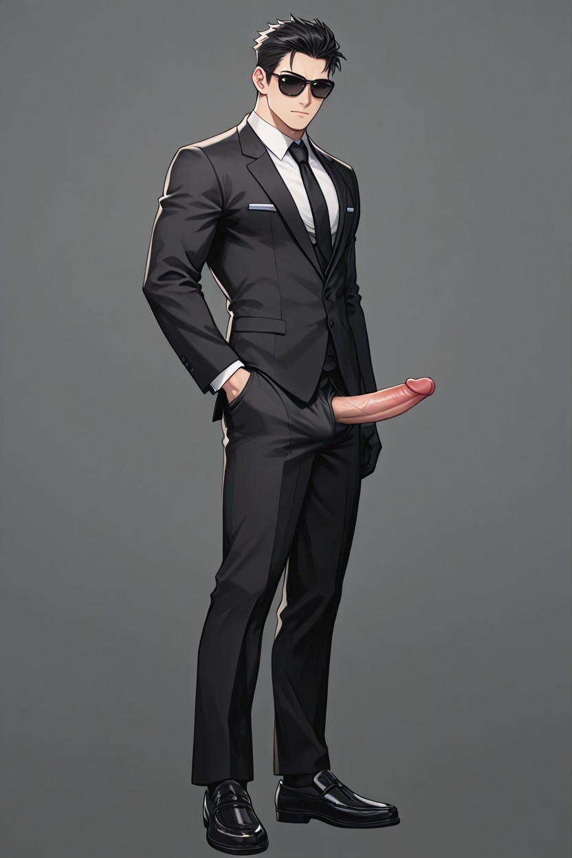 Muscular Body, Hard Penis, Confident Pose AI同性恋黄片