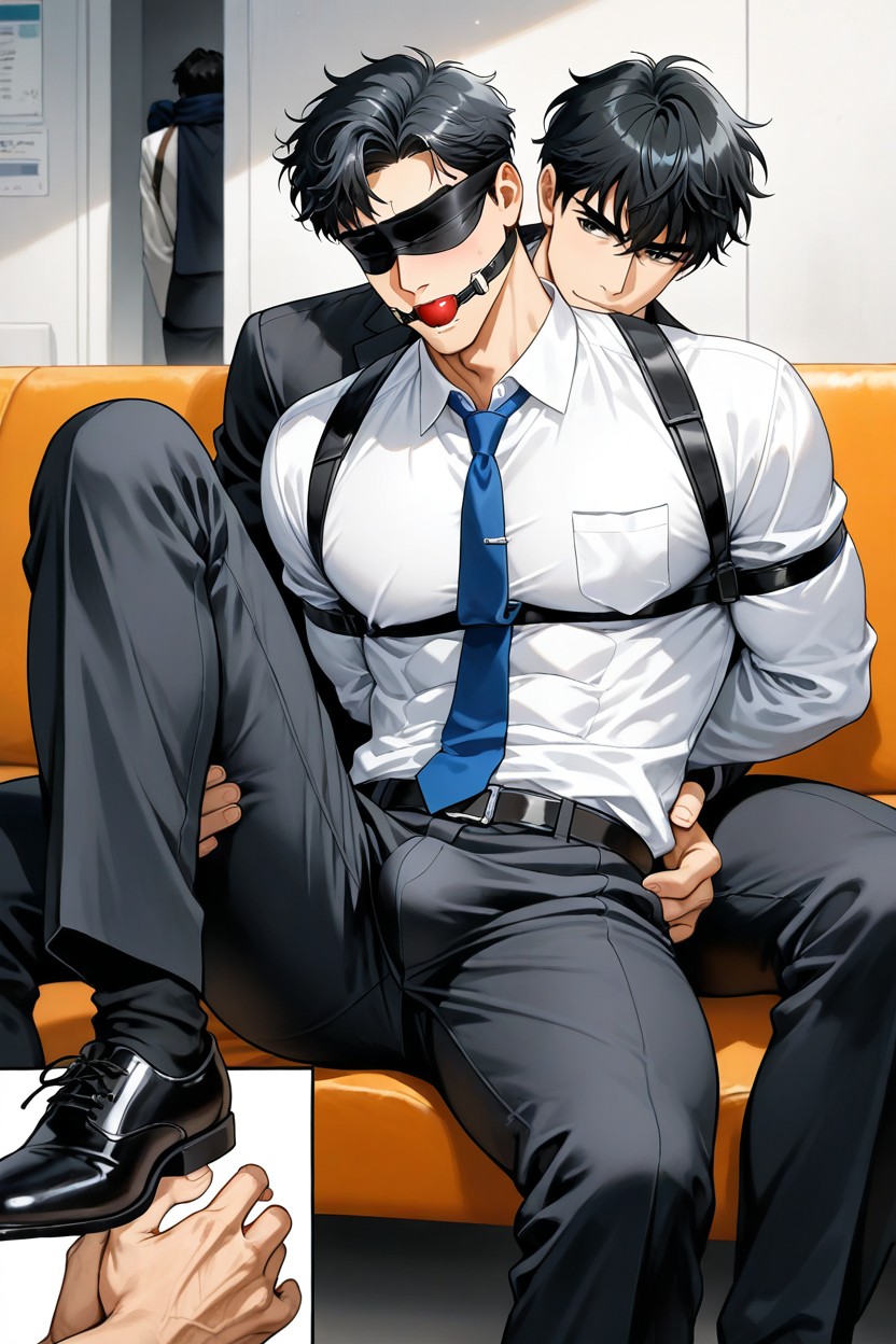 Kwon Jaekyung From Manhwa Limited Run, A Blue Tie, Ilay Riegrow Pornografia gay com IA