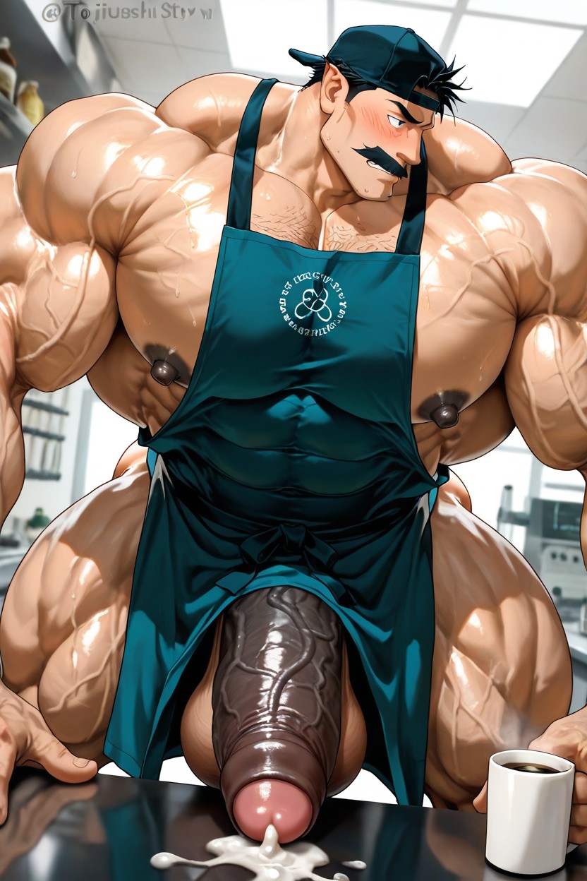 Thick Mustache, Foreskin, 正面視圖 AI同性戀黃片