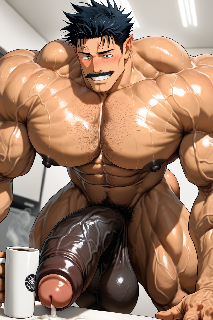 Carrying A Cup Of Coffee, Powerful Thick Thighs, Colossal Muscularity Porno gay IA