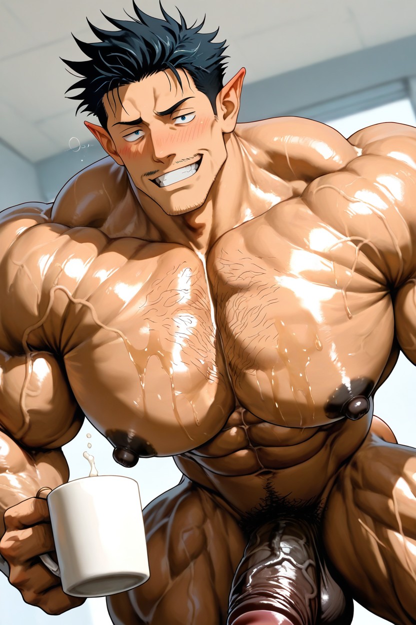 Chest Hair, No Tits, Oversize Muscle Porno IA Gay