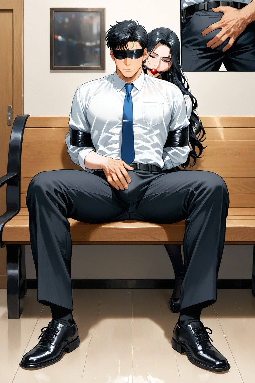 In The Living Room, Lewd Expression Of The Person Behind, Gay 게이 AI 포르노