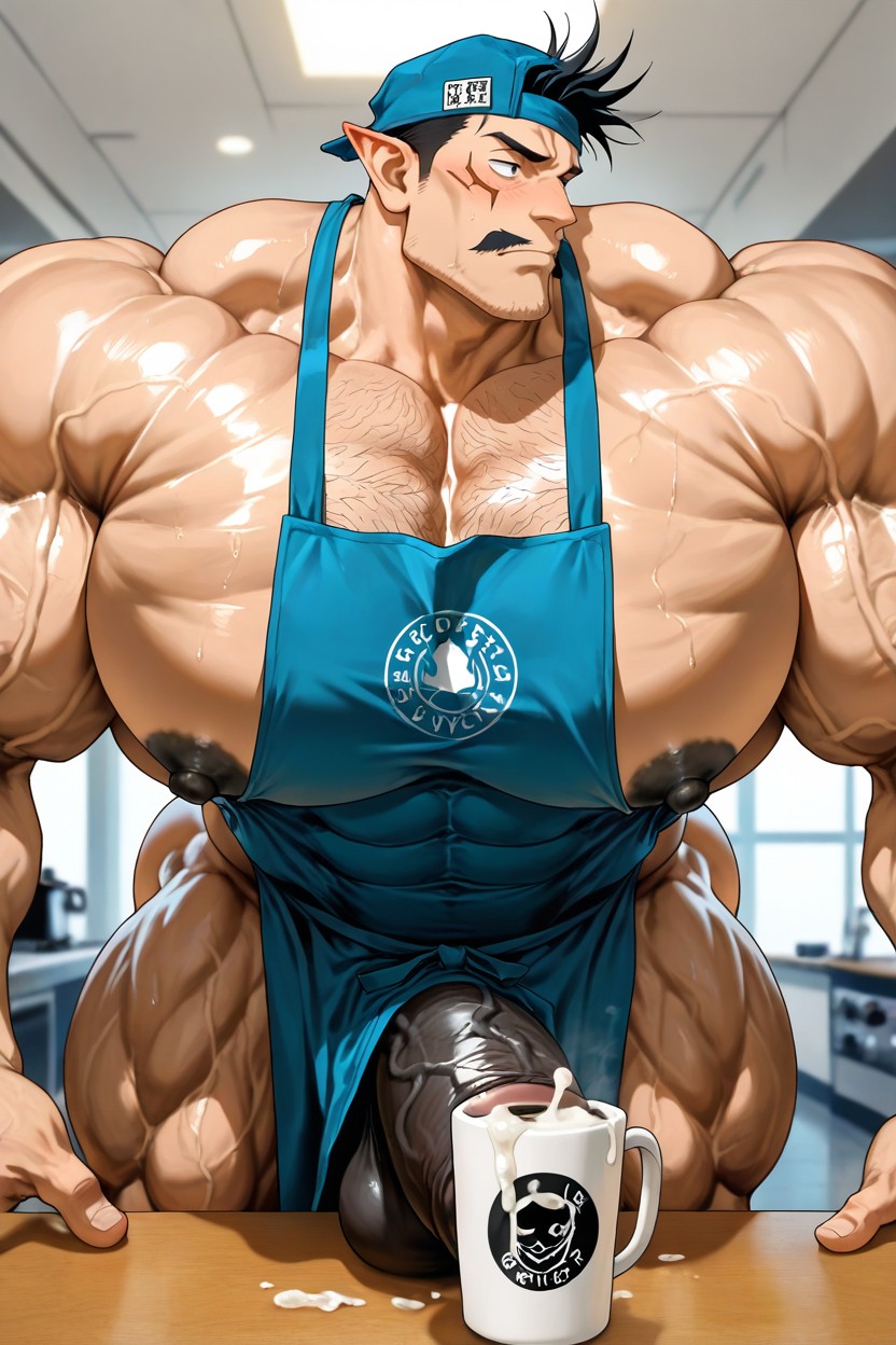 No Tits, Muscles Surdimensionnés, Oversized Muscles Porno IA Gay