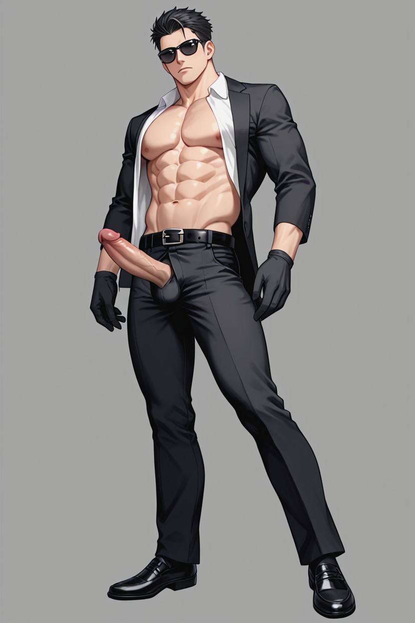 White Tucked In Undershirt, Large Chest, Wide Shoulders AI Gay Porn