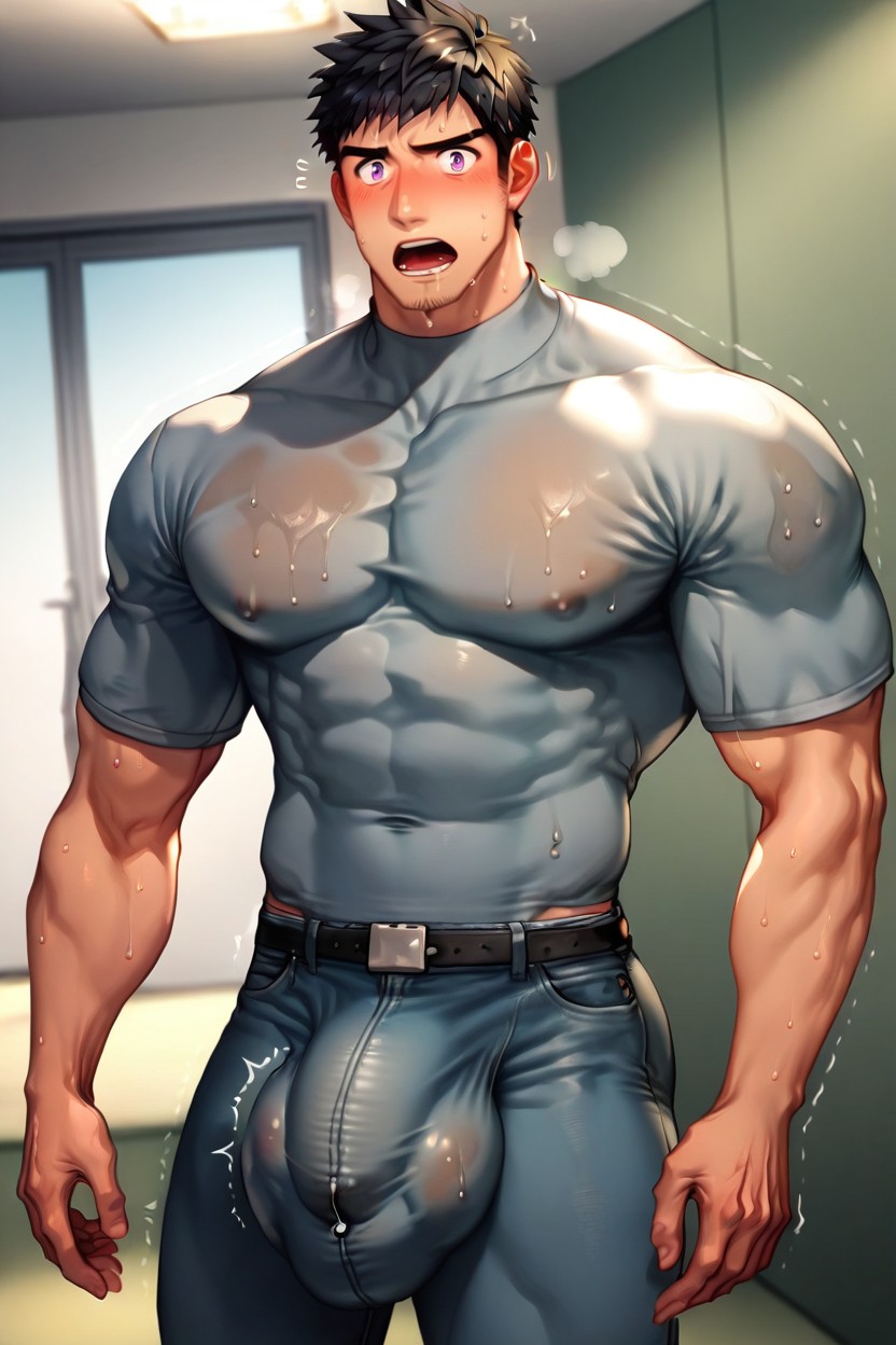 18+, Gay, Hyper Bulge Bigger Than Leg Pornografia gay com IA