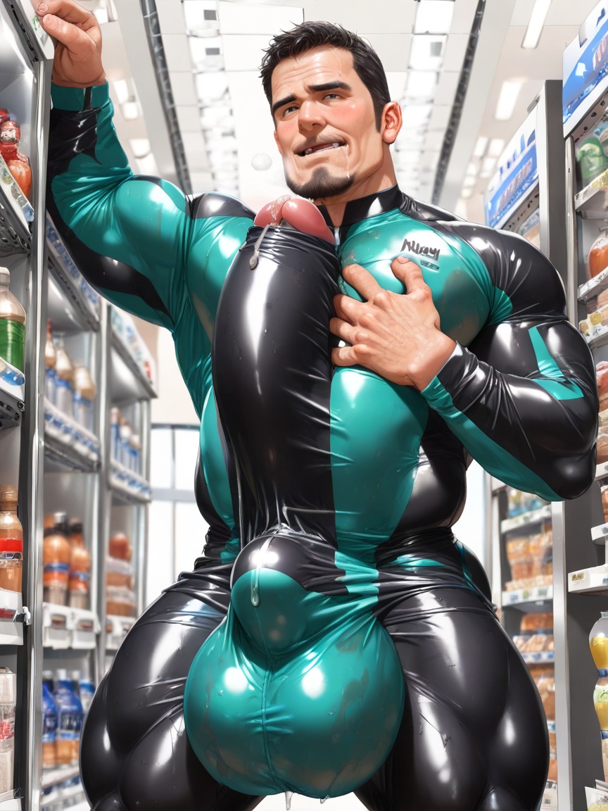 Green Skin, Square Jaw, Cock Bulge Bigger Than Entire Body ИИ гей порно