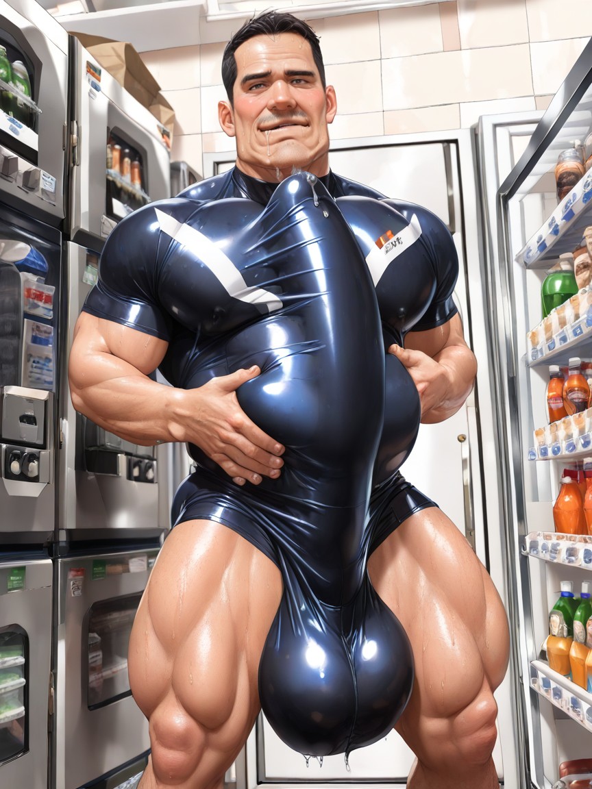 Fully Upright Erection Pressed Against Chest, 50+, Male Only Porno IA Gay