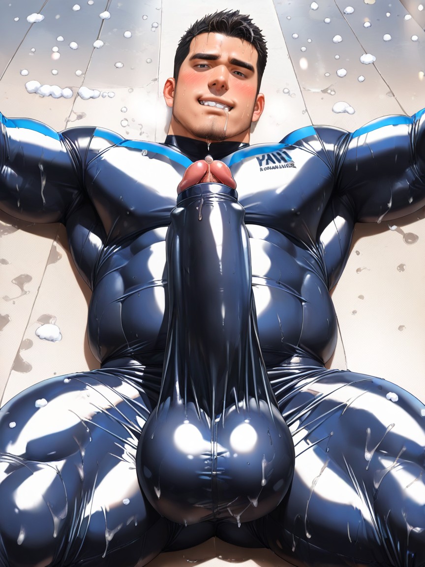 Extremely Erect, Bara Manga Style, Angular Features Pornografia gay com IA