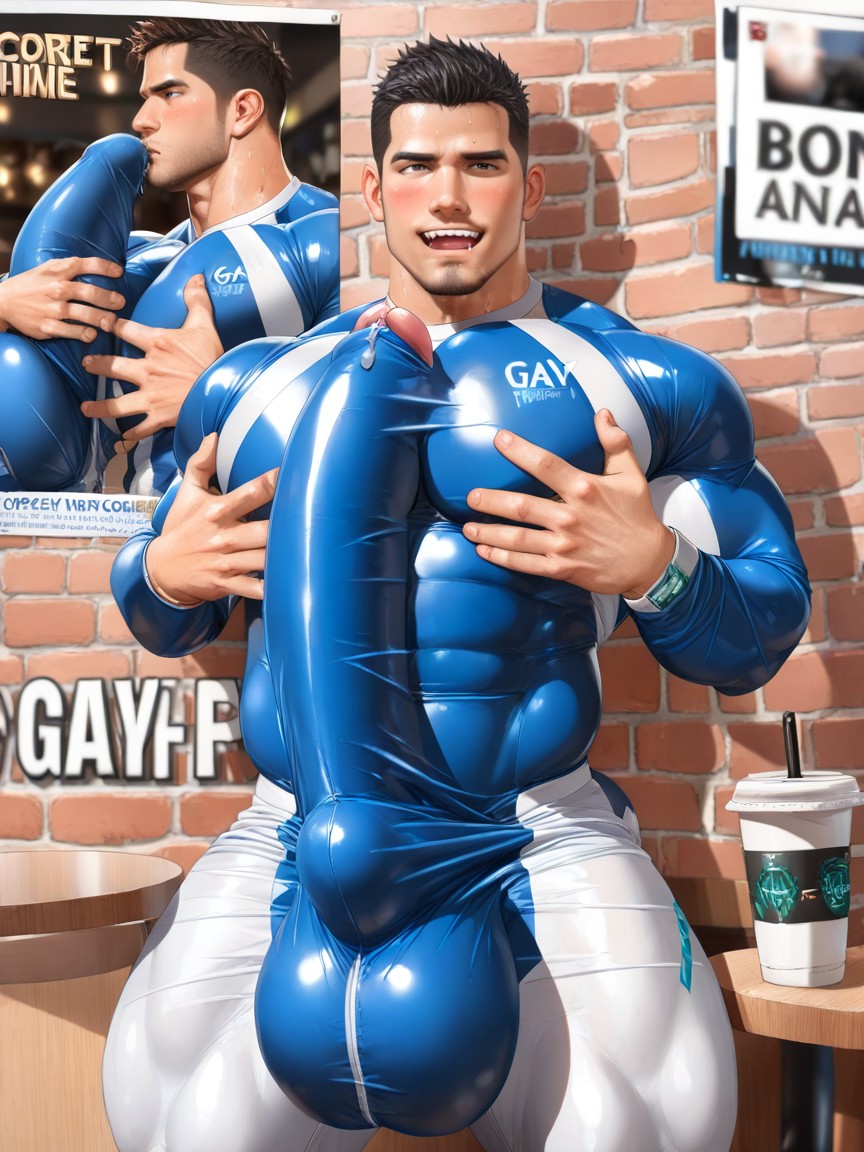 Hyper Bulge Bigger Than Leg, 硬影, 特写照片 AI同性恋黄片