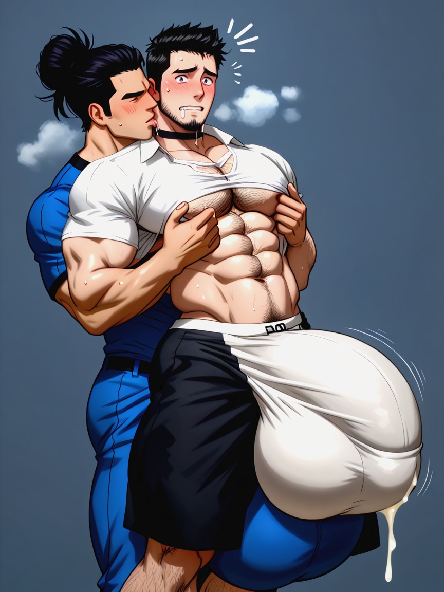 Precum Leaking Through Fabric, Black Hair, Selfsuck AI Gay Porn