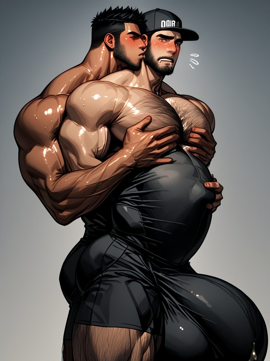 Cock Pressed Against Stomach, Steamy, Solo ゲイAIポルノ