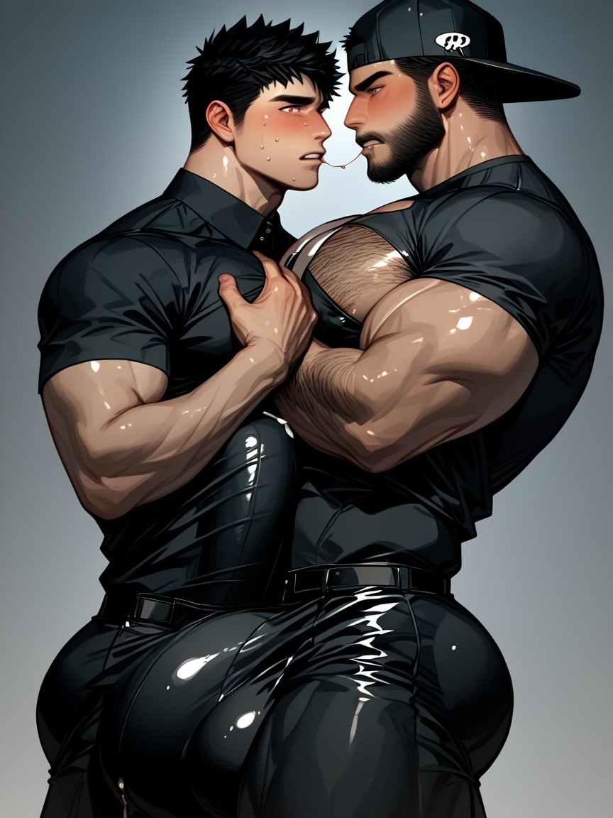 Gigantic Fully Erect Cock Bulge, Only Men, Angular Features AI同性戀黃片